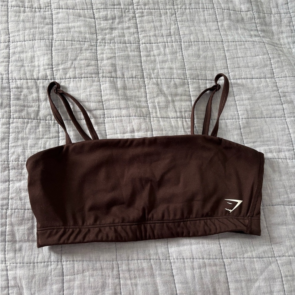 Gymshark Brown bandeau Sports Bra